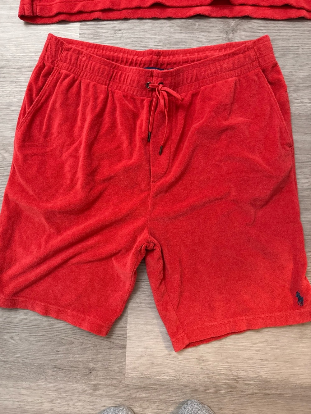 Polo Ralph Lauren Mens Red Terry Cloth Comfortable Casual Shorts size XL